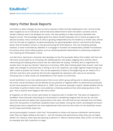 Harry Potter Book Reports