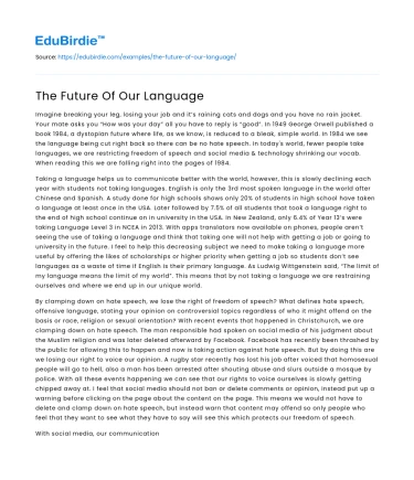 The Future Of Our Language