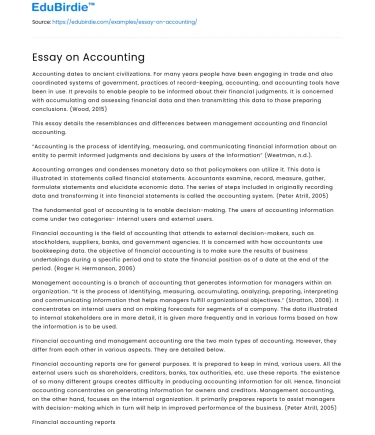 Essay on Accounting