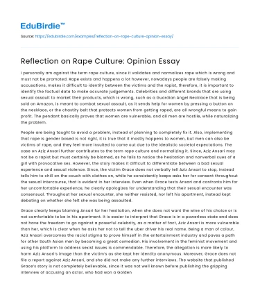 Analyzing the Underpinnings of Rape Culture