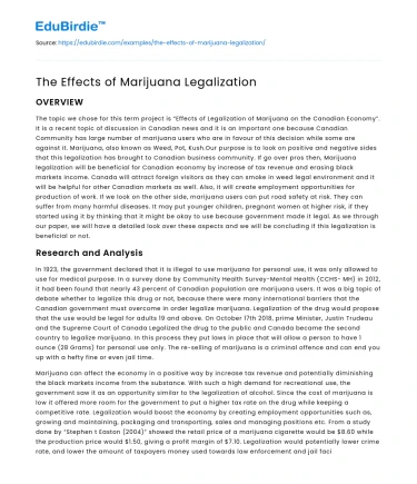 The Effects of Marijuana Legalization