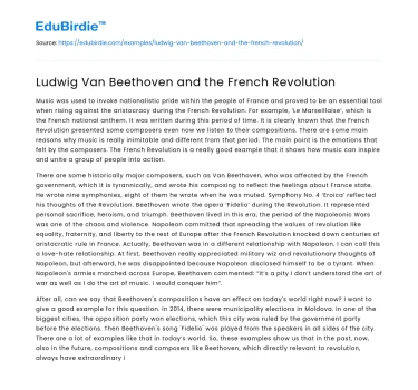 Beethoven’s Revolutionary Influence and the French Uprising