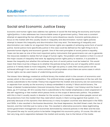 Social and Economic Justice Essay