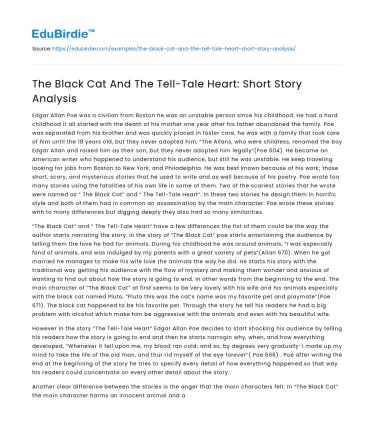 The Black Cat And The Tell-Tale Heart: Short Story Analysis