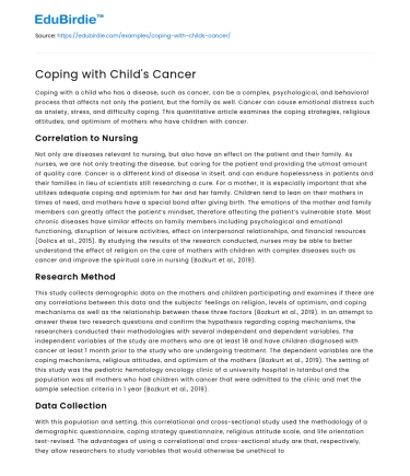 Coping with Child’s Cancer