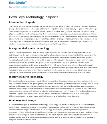 Revolutionizing Sports: The Impact of Hawk-Eye Technology
