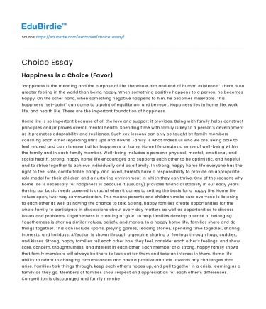Choice Essay