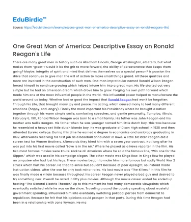 Ronald Reagan: A Legacy of Leadership