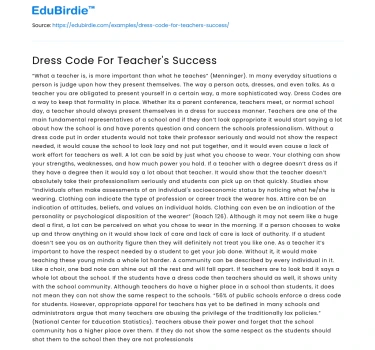 Dress Code For Teacher’s Success