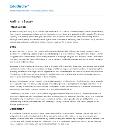 Anthem Essay