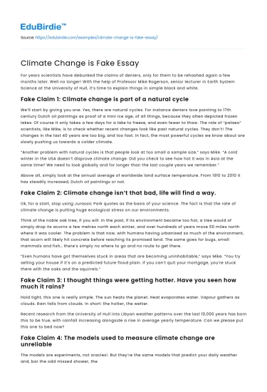 Climate Change is Fake Essay