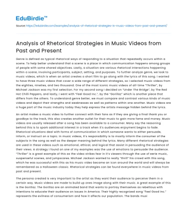 Analysis of Rhetorical Strategies in Music Videos from Past and Present