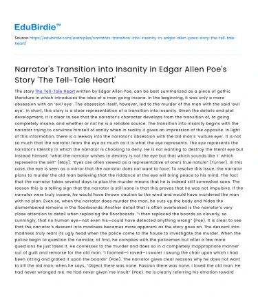 Narrator’s Insanity in Poe’s ‘The Tell-Tale Heart’