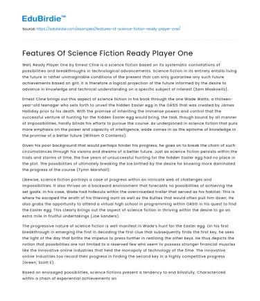 Features Of Science Fiction Ready Player One