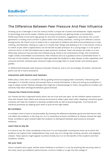 The Difference Between Peer Pressure And Peer Influence