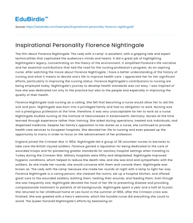 Inspirational Personality Florence Nightingale