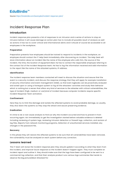 Effective Incident Response Plans