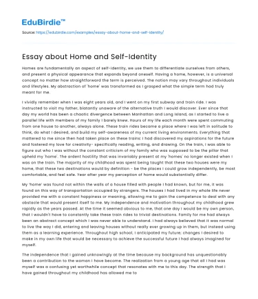 Essay about Home and Self-Identity
