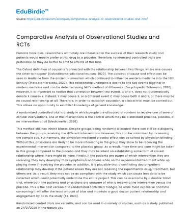Comparative Analysis of Observational Studies and RCTs
