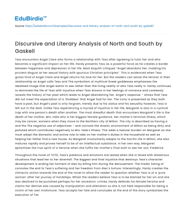Discursive and Literary Analysis of North and South by Gaskell