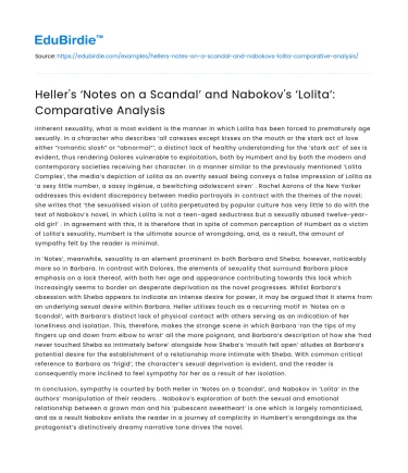 Heller’s ‘Notes on a Scandal’ and Nabokov’s ‘Lolita’: Comparative Analysis