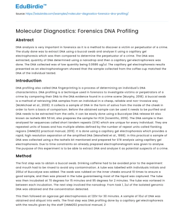 Molecular Diagnostics: Forensics DNA Profiling
