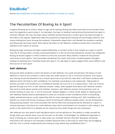 The Peculiarities Of Boxing As A Sport