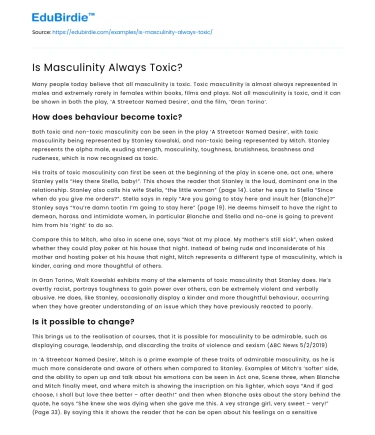 Is Masculinity Always Toxic?