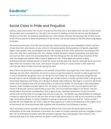 Social Class and Gender Inequality in Jane Austen’s Novels