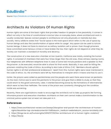 Architects As Violators Of Human Rights