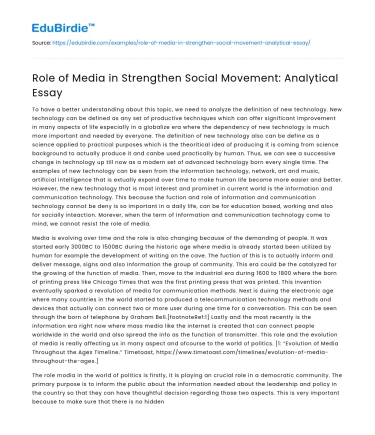 The Role of Media in Amplifying Social Movements