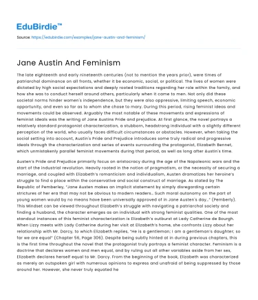 Jane Austin And Feminism