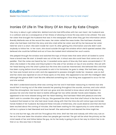 Irony in Kate Chopin’s “The Story of an Hour”