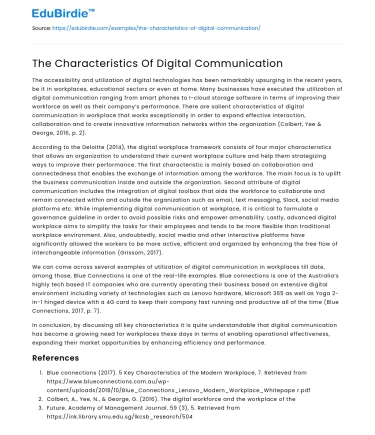 The Characteristics Of Digital Communication