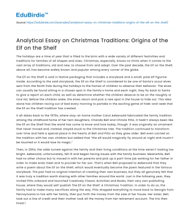 Christmas Traditions: Origins of the Elf on the Shelf