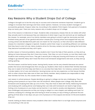 Key Reasons Why a Student Drops Out of College