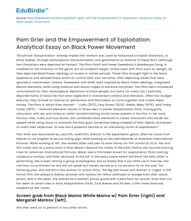 Pam Grier: Empowerment in Black Power Movement