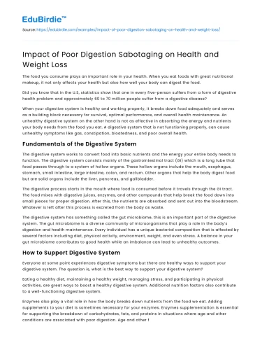 Impact of Poor Digestion Sabotaging on Health and Weight Loss