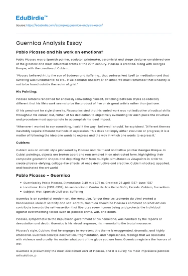 Guernica Analysis Essay