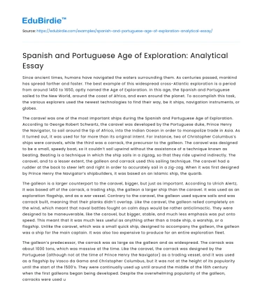 Spanish and Portuguese Age of Exploration: Analytical Essay