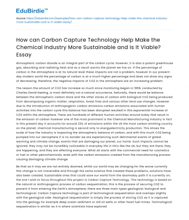 Can Carbon Capture Tech Make Chem Industry More Sustainable?