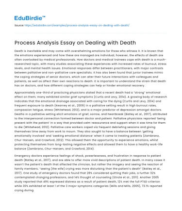 Process Analysis Essay on Dealing with Death