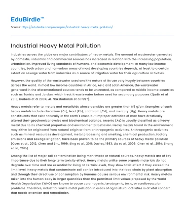 Industrial Heavy Metal Pollution