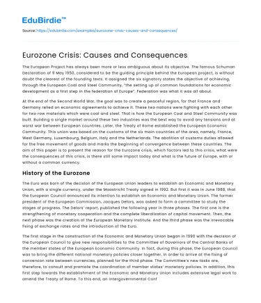 Eurozone Crisis: Causes and Consequences