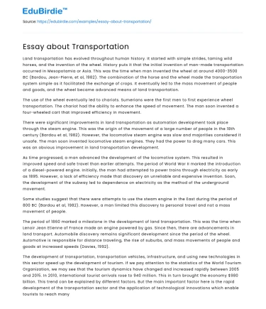 Essay about Transportation