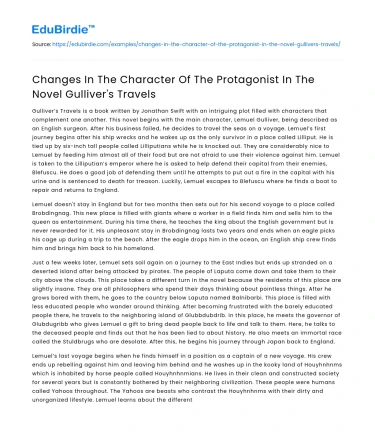 Evolution of Protagonist in Gulliver’s Travels
