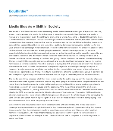 Media Bias: A Reflection of Societal Dynamics