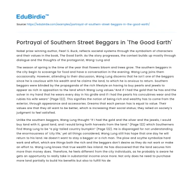 Portrayal of Southern Street Beggars in ‘The Good Earth’