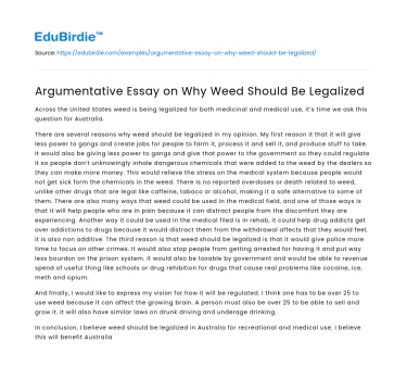 The Case for Legalizing Cannabis