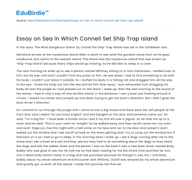 The Enigmatic Waters of Ship-Trap Island